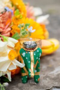 Wedding Rings on tiny elephant from India