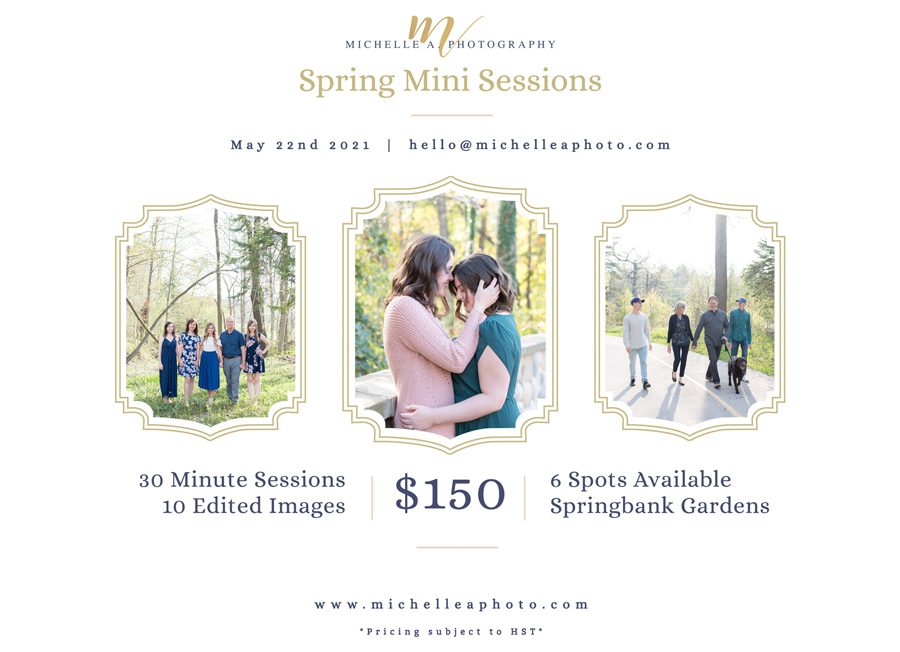 London Ontario Mini Sessions, Spring Minis, Springbank Gardens, London Ontario Lifestyle Photography, Michelle A Photography