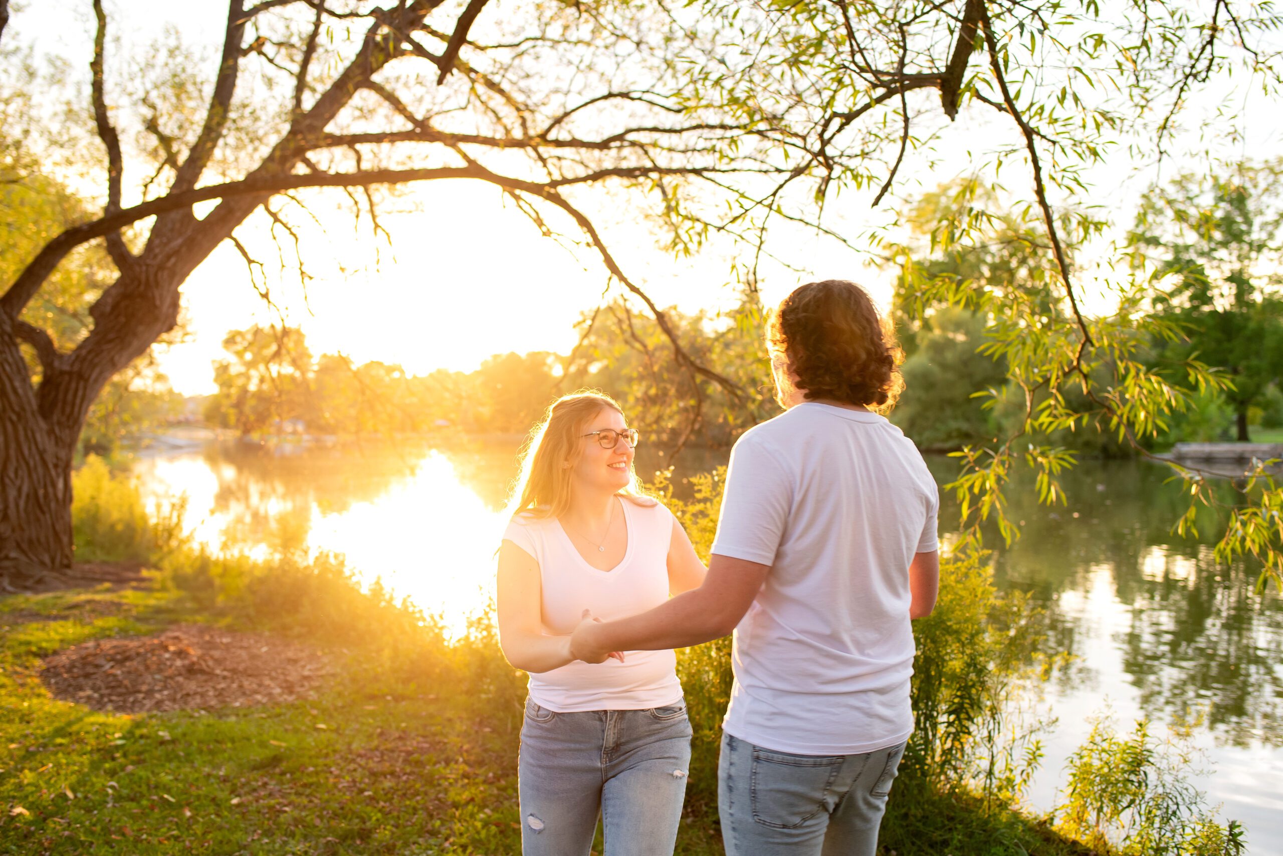 Couple spinning around in Stratford Ontario.